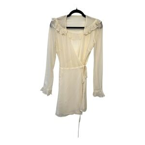 Reformation Ricki Wrap Dress in Ivory Size XS